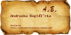 Andruska Boglárka névjegykártya